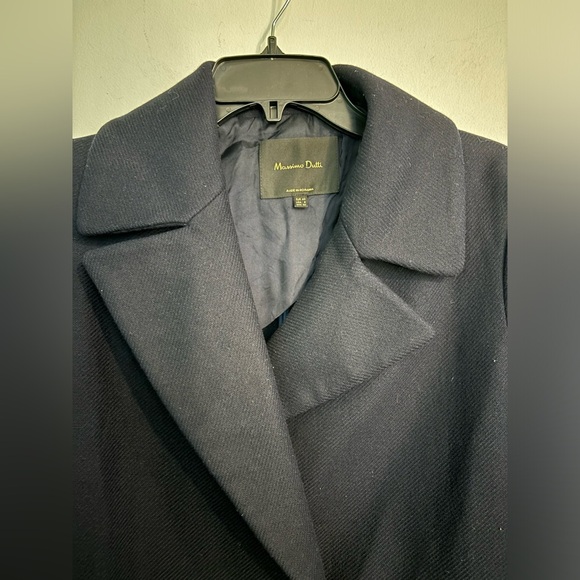 Massimo Dutti Womens Navy Wool Blend Sz 8 Coat 6403 Pockets Hidden Closure - Picture 4 of 11